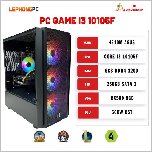 PC GAME I3 10105F RX580 8GB