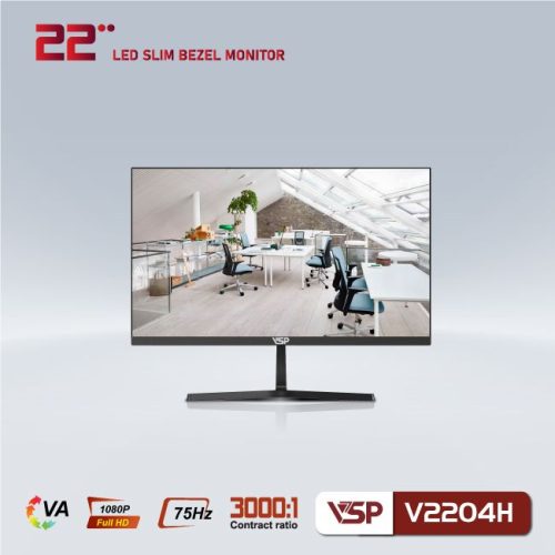 Man hinh VSP V2204H 21.5 inch Full HD VA 75Hz 4ms Black
