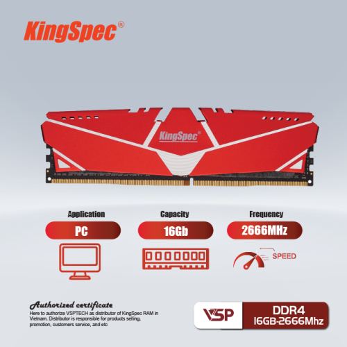 RAM PC KINGSPEC DDR4 16GB 2666MHZ Tan Nhiet 4
