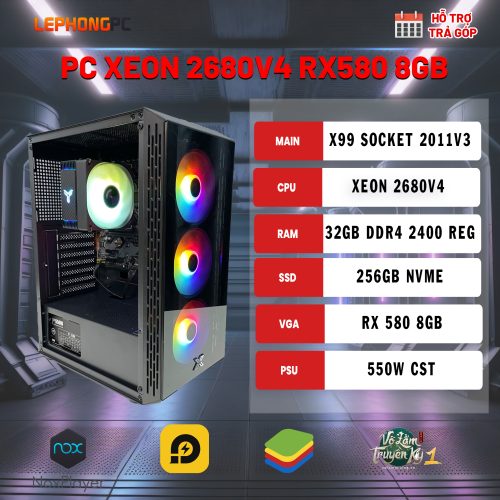PC XEON 2680V4 RX580 8GB