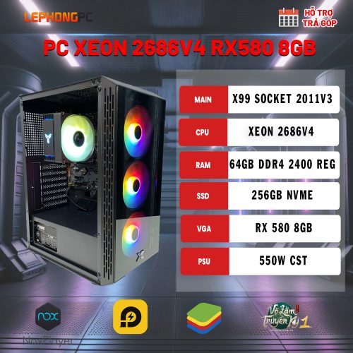 PC XEON 2686V4 RX580 8GB