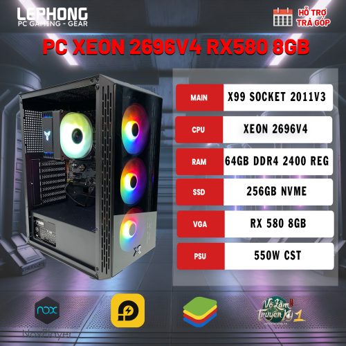 PC XEON 2696V4 RX580 8GB
