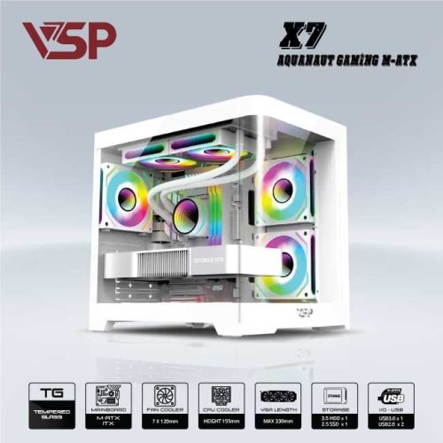 CASE VSP X7 AQUANAUT GAMING M ATX WHITE