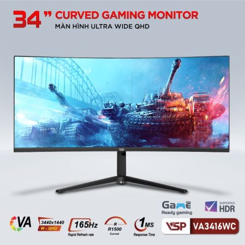 Man Hinh VSP VA3416WC 34 Inch 4K WQHD 165Hz 1ms VA 1500R