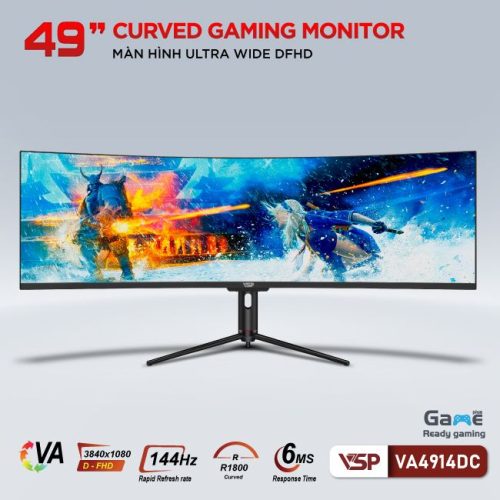 Man hinh UltraWide VSP VA4914DC 49 inch DFHD VA 144Hz 6ms cong